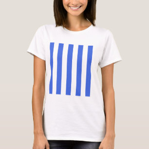 Stripes - wit en koninklijk blauw t-shirt