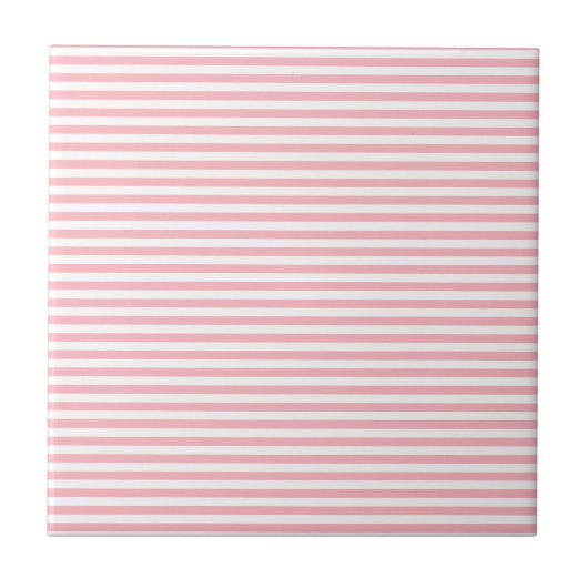 Stripes - wit en licht roze tegeltje (Voorkant)