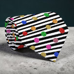 Stripes with Colorful Circles Necktie Stropdas<br><div class="desc">This unique necktie features a vibrant design of stripes interwoven with eye-catching colorful circles. It's a stylish accessory that adds a pop of personality to any outfit,  perfect for making a statement at any occasion.</div>