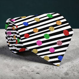 Stripes with Colorful Circles Necktie Stropdas