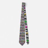 Stripes with Colorful Circles Necktie Stropdas (Voorkant)
