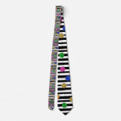 Stripes with Colorful Circles Necktie Stropdas (Achterkant)