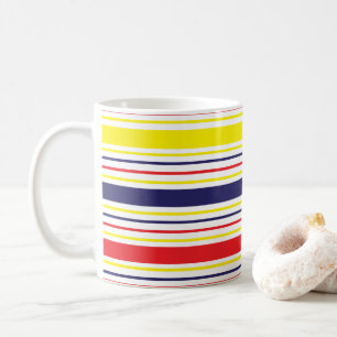 Stripes Yellow Blue Red Koffiemok