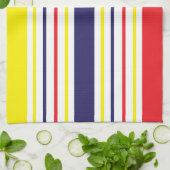 Stripes Yellow Blue Red Summer Pattern Theedoek (Gevouwen)