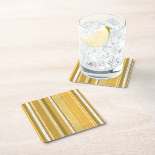 Stripes Yellow Kartonnen Onderzetters (Insitu)