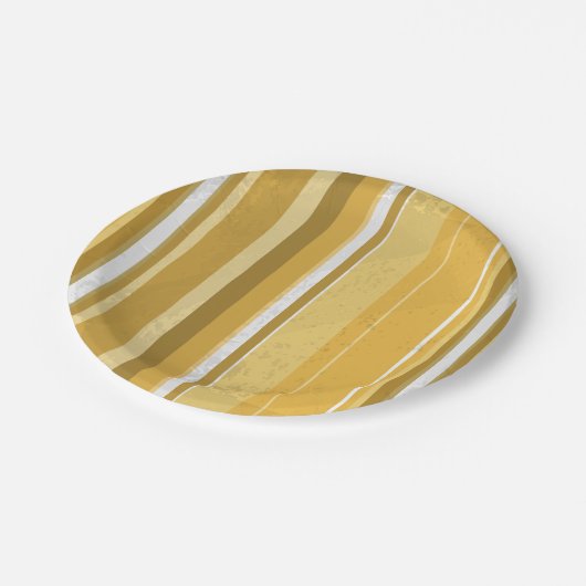 Stripes Yellow Papieren Bordje (Gekanteld)