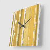 Stripes Yellow Vierkante Klok (Hoek)