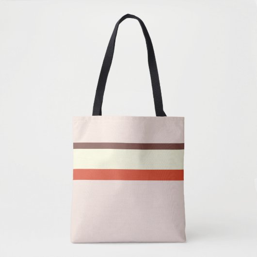 Stripes zijn van nature roze rode crème bruin tote bag (Voorkant)