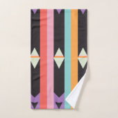 Stripes zwart blauw rood Patroon mix Bad Handdoek (Handdoek)