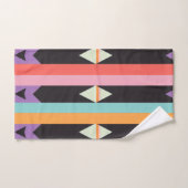 Stripes zwart blauw rood Patroon mix Bad Handdoek (Handdoek)