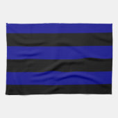 Stripes - zwart en donkerblauw theedoek (Horizontaal)