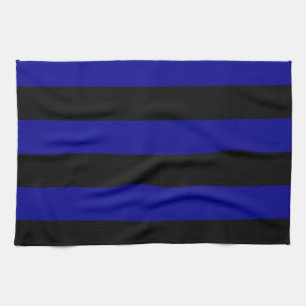 Stripes - zwart en donkerblauw theedoek