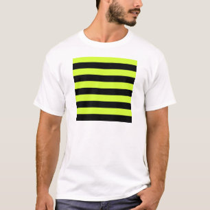 Stripes - zwart en fluorescerend geel t-shirt