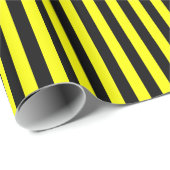 Stripes - zwart en geel cadeaupapier (Rol Hoek)