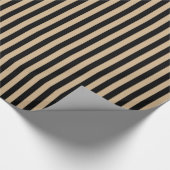 Stripes - zwart en Tan Cadeaupapier (Hoek)