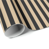 Stripes - zwart en Tan Cadeaupapier (Rol Hoek)