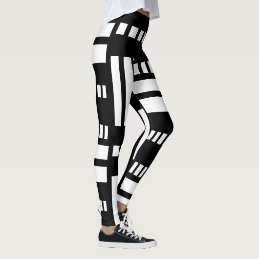 Stripes.Zwart Wit 01 Leggings (Rechts)