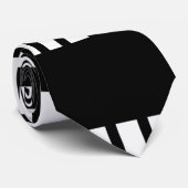 Stripes.Zwart Wit 01 Stropdas (Opgerold)