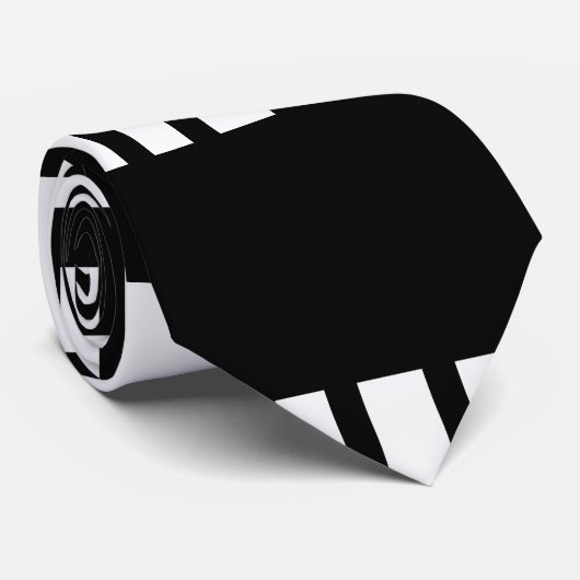 Stripes.Zwart Wit 01 Stropdas (Opgerold)
