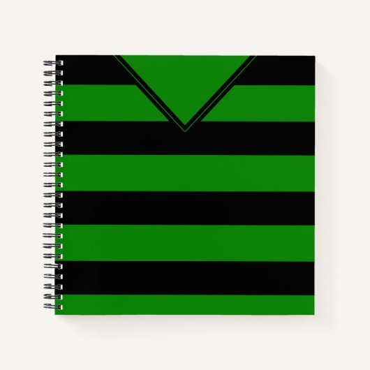 Stripesd Jersey Sjabloon Notitieboek Soccer Footy (Voorkant)