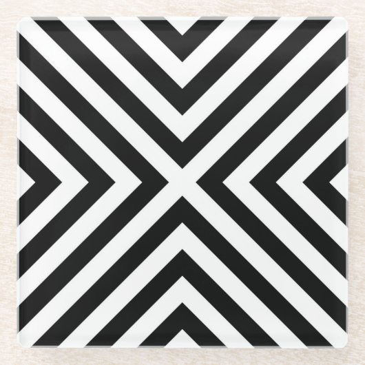 Stripespatroon Glazen Onderzetter (Voorkant)