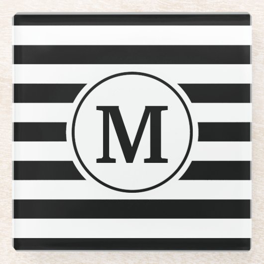 Stripespatroon Glazen Onderzetter (Voorkant)