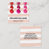 Stripespatroon | Nail Poolse Pour Vierkante Visitekaartje (Voorkant / Achterkant)