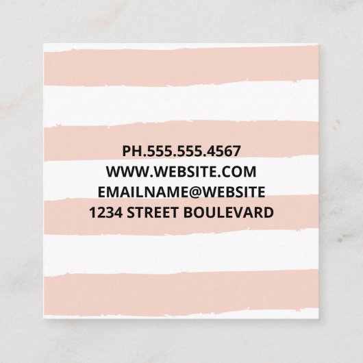 Stripespatroon | Nail Poolse Pour Vierkante Visitekaartje (Achterkant)