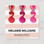 Stripespatroon | Nail Poolse Pour Vierkante Visitekaartje (Voorkant)