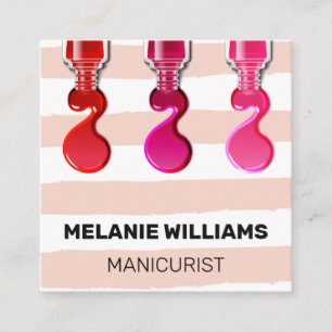 Stripespatroon Nail Poolse Pour Vierkante Visitekaartje