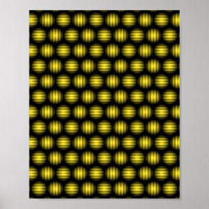 Stripey Ball-patroon Poster