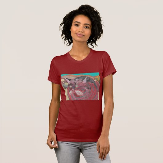 Stripey Cat bij Joshua-boom T-shirt (Voorkant volledig)