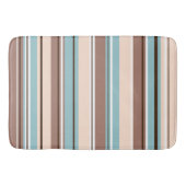 Stripey Design Verticaal Bruin Blauw Crème & Wit Badmat (Voorkant)