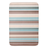 Stripey Design Verticaal Bruin Blauw Crème & Wit Badmat (Voorkant Verticaal)