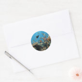 Stripey Fish Ronde Sticker (Envelop)
