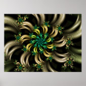 Stripey Fractal Spiral Poster (Voorkant)