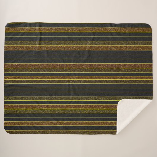 Stripey Geel Goud Sherpa Deken (Voorkant (horizontaal))