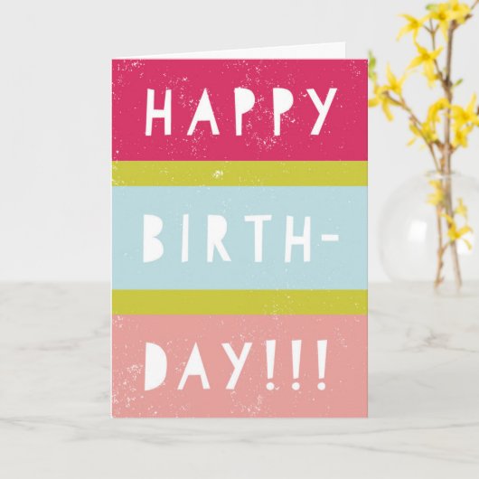 stripey & gelukkig kaart (Gele Bloem)