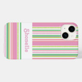 Stripey-kralen roze naam ifoon Case-Mate iPhone case (Achterkant (horizontaal))