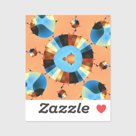 Stripey Mandelbrot Fractal Sticker (Vel)