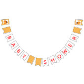 Stripey Oranje Little Monster Baby shower Vlaggetjes (Alle)