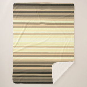 Stripey Sepia Sherpa Blanket 60 x 80 inch Deken