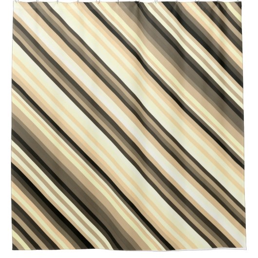Stripey Sepia Shower Curtain Douchegordijn (Voorkant)