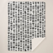 Stripey Strokes 120123 - Zwart-wit Sherpa Deken (Voorkant)