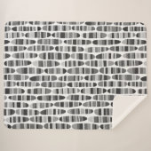 Stripey Strokes 120123 - Zwart-wit Sherpa Deken (Voorkant (horizontaal))