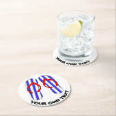 Stripey Teenslippers Beach Sandles Aangepaste teks Ronde Kartonnen Onderzetter (Insitu)