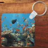 Stripey tropische vissen koraal chaos sleutelhanger (Achterkant)