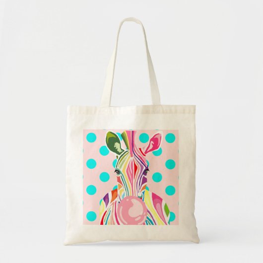 Stripez en Turquoise Dotz Tote Bag (Voorkant)
