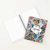 Stripfiguren Patroon Kinder spraak ballon naam Notitieboek (Binnen)