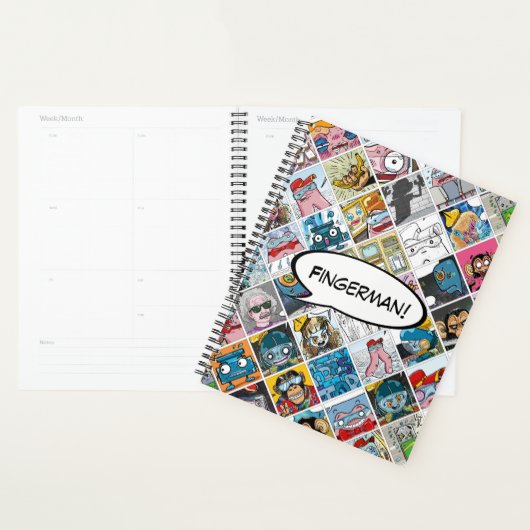 Stripfiguren Patroon Kinder spraak ballon naam Planner (Display)
